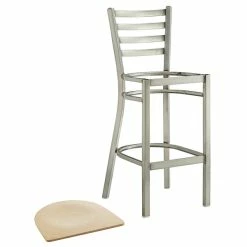 Lancaster Table & Seating Clear Coat Finish Ladder Back Bar Stool With Natural Wood Seat -Lancaster Table & Seating Shop 2079599