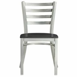 Lancaster Table & Seating Clear Coat Finish Ladder Back Chair With Black Wood Seat -Lancaster Table & Seating Shop 2079794
