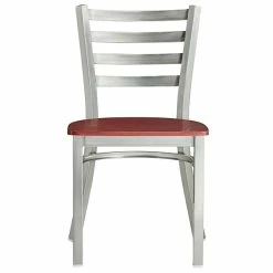 Lancaster Table & Seating Clear Coat Finish Ladder Back Chair With Mahogany Wood Seat -Lancaster Table & Seating Shop 2079862