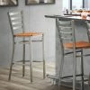 Lancaster Table & Seating Clear Coat Finish Ladder Back Bar Stool With Cherry Wood Seat