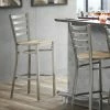 Lancaster Table & Seating Clear Coat Finish Ladder Back Bar Stool With Driftwood Seat