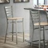 Lancaster Table & Seating Clear Coat Finish Ladder Back Bar Stool With Natural Wood Seat