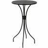 BFM Seating Barnegat 24" Round Black Steel Outdoor / Indoor Bar Height Table