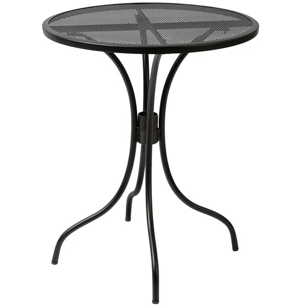 BFM Seating Barnegat 24" Round Black Steel Outdoor / Indoor Dining Height Table 1 BFM Seating Barnegat 24" Round Black Steel Outdoor / Indoor Dining Height Table