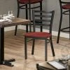 Lancaster Table & Seating Black Finish Ladder Back Chair With Mahogany Wood Seat