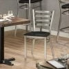 Lancaster Table & Seating Clear Coat Finish Ladder Back Chair With Black Wood Seat