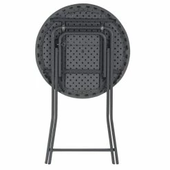 ZOWN 60436SGY1E Gray Commercial Resin Cocktail Folding Table -Lancaster Table & Seating Shop 2088135