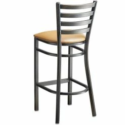 Lancaster Table & Seating Distressed Copper Finish Ladder Back Bar Stool With 2 1/2" Light Brown Vinyl Padded Seat -Lancaster Table & Seating Shop 2088483