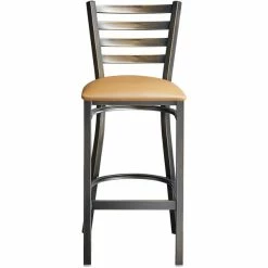 Lancaster Table & Seating Distressed Copper Finish Ladder Back Bar Stool With 2 1/2" Light Brown Vinyl Padded Seat -Lancaster Table & Seating Shop 2088484