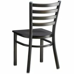 Lancaster Table & Seating Distressed Copper Finish Ladder Back Chair With Black Wood Seat -Lancaster Table & Seating Shop 2088548