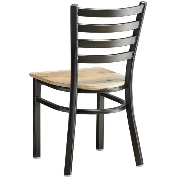 Lancaster Table & Seating Distressed Copper Finish Ladder Back Chair With Driftwood Seat 3 Lancaster Table & Seating Distressed Copper Finish Ladder Back Chair With Driftwood Seat - Image 3