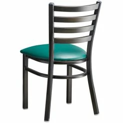 Lancaster Table & Seating Distressed Copper Finish Ladder Back Chair With 2 1/2" Green Vinyl Padded Seat -Lancaster Table & Seating Shop 2088575