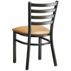 Lancaster Table & Seating Distressed Copper Finish Ladder Back Chair With 2 1/2" Light Brown Vinyl Padded Seat -Lancaster Table & Seating Shop 2088584