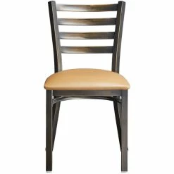 Lancaster Table & Seating Distressed Copper Finish Ladder Back Chair With 2 1/2" Light Brown Vinyl Padded Seat -Lancaster Table & Seating Shop 2088585