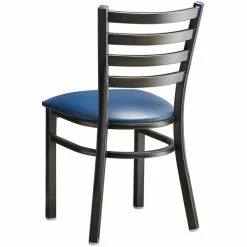 Lancaster Table & Seating Distressed Copper Finish Ladder Back Chair With 2 1/2" Navy Vinyl Padded Seat -Lancaster Table & Seating Shop 2088787