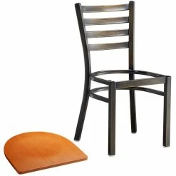 Lancaster Table & Seating Distressed Copper Finish Ladder Back Chair With Cherry Wood Seat -Lancaster Table & Seating Shop 2088980