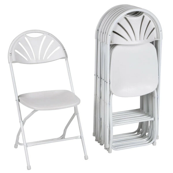 ZOWN 60542WHT8E Premium White Commercial Banquet Folding Chair With Fan Design - 8/Pack 1 ZOWN 60542WHT8E Premium White Commercial Banquet Folding Chair With Fan Design - 8/Pack