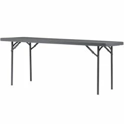 ZOWN 60526SGY1E 72" X 30" Gray Commercial Blow Molded Rectangular Resin Folding Table