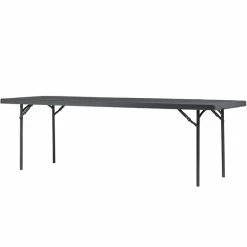 ZOWN 60528SGY1E 96" X 30" Gray Commercial Blow Molded Rectangular Resin Folding Table