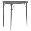 ZOWN 60523SGY2E Gray Commercial Blow Molded Resin Corner Folding Table - 2/Pack