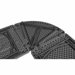 ZOWN 60523SGY2E Gray Commercial Blow Molded Resin Corner Folding Table - 2/Pack -Lancaster Table & Seating Shop 2091086
