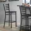 Lancaster Table & Seating Distressed Copper Finish Ladder Back Bar Stool With Black Wood Seat