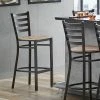 Lancaster Table & Seating Distressed Copper Finish Ladder Back Bar Stool With Driftwood Seat