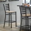 Lancaster Table & Seating Distressed Copper Finish Ladder Back Bar Stool With Natural Wood Seat