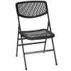 Bridgeport Essentials C863BP60BLK4E Black Resin Folding Chair With Mesh Seat And Back - 4/Pack