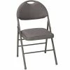 Bridgeport Essentials C878BP60TCD4E Dark Taupe Fabric Padded Folding Chair With Steel Powder Coated Frame And Hand Hole - 4/Pack