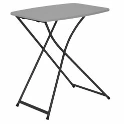 Bridgeport Essentials C129BP37GRY1E 18" X 26" Gray Resin Personal Folding Table With Adjustable Height