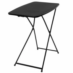 Bridgeport Essentials C129BP37BLK2E 18" X 26" Black Resin Personal Folding Table With Adjustable Height - 2/Pack