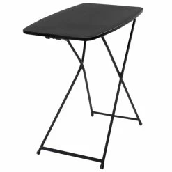 Bridgeport Essentials C129BP37BLK4 18" X 26" Black Resin Personal Folding Table With Adjustable Height - 4/Pack