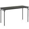 Bridgeport Essentials C341BP14BLK1E 20" X 48" Black Folding Table With Vinyl Top And Steel Powder Coated Frame
