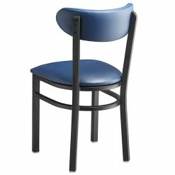 LT&S Boomerang Series Lancaster Table & Seating Boomerang Black Finish Chair With 2 1/2" Navy Vinyl Padded Seat And Back 5 LT&S Boomerang Series Lancaster Table & Seating Boomerang Black Finish Chair With 2 1/2" Navy Vinyl Padded Seat And Back -Lancaster Table & Seating Shop 2092715