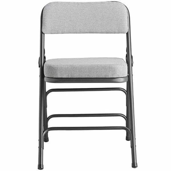 Lancaster Table & Seating Grey Fabric Folding Chair With 2" Padded Seat 3 Lancaster Table & Seating Grey Fabric Folding Chair With 2" Padded Seat - Image 3