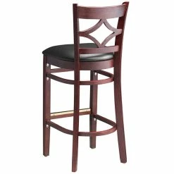Lancaster Table & Seating Mahogany Diamond Back Bar Height Chair With 2 1/2" Padded Seat 7 Lancaster Table & Seating Mahogany Diamond Back Bar Height Chair With 2 1/2" Padded Seat -Lancaster Table & Seating Shop 2097656