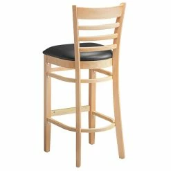 Lancaster Table & Seating Natural Ladder Back Bar Height Chair With Black Padded Seat 7 Lancaster Table & Seating Natural Ladder Back Bar Height Chair With Black Padded Seat -Lancaster Table & Seating Shop 2097718
