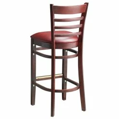 Lancaster Table & Seating Mahogany Ladder Back Bar Height Chair With Burgundy Padded Seat 7 Lancaster Table & Seating Mahogany Ladder Back Bar Height Chair With Burgundy Padded Seat -Lancaster Table & Seating Shop 2100318