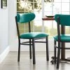 LT&S Boomerang Series Lancaster Table & Seating Boomerang Black Finish Chair With 2 1/2" Green Vinyl Padded Seat And Back