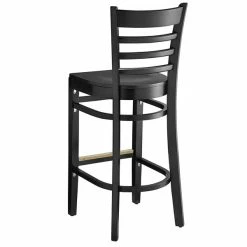 Lancaster Table & Seating Black Wood Frame Ladder Back Bar Height Chair With Black Wood Seat -Lancaster Table & Seating Shop 2105147