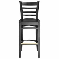 Lancaster Table & Seating Black Wood Frame Ladder Back Bar Height Chair With Black Wood Seat -Lancaster Table & Seating Shop 2105148