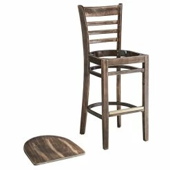 Lancaster Table & Seating Vintage Finish Ladder Back Bar Height Chair With Vintage Wood Seat -Lancaster Table & Seating Shop 2106917
