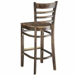 Lancaster Table & Seating Vintage Finish Ladder Back Bar Height Chair With Vintage Wood Seat -Lancaster Table & Seating Shop 2106919