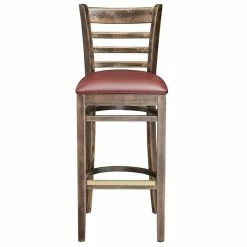 Lancaster Table & Seating Vintage Ladder Back Bar Height Chair With Burgundy Padded Seat 9 Lancaster Table & Seating Vintage Ladder Back Bar Height Chair With Burgundy Padded Seat -Lancaster Table & Seating Shop 2106930