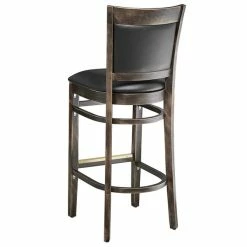 Lancaster Table & Seating Sofia Vintage Finish Upholstered Back Bar Height Chair With Black Padded Seat -Lancaster Table & Seating Shop 2107004