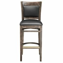 Lancaster Table & Seating Sofia Vintage Finish Upholstered Back Bar Height Chair With Black Padded Seat -Lancaster Table & Seating Shop 2107005