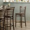 Lancaster Table & Seating Vintage Finish Ladder Back Bar Height Chair With Vintage Wood Seat