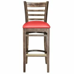 Lancaster Table & Seating Vintage Finish Ladder Back Bar Height Chair With Red Padded Seat 7 Lancaster Table & Seating Vintage Finish Ladder Back Bar Height Chair With Red Padded Seat -Lancaster Table & Seating Shop 2113541