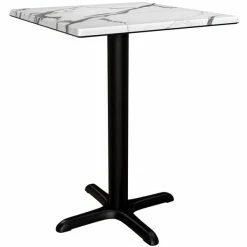 LT&S Excalibur Lancaster Table & Seating Excalibur 23 5/8" X 23 5/8" Square Dining Height Table With Smooth Versilla Finish And Cross Base Plate -Lancaster Table & Seating Shop 2114142